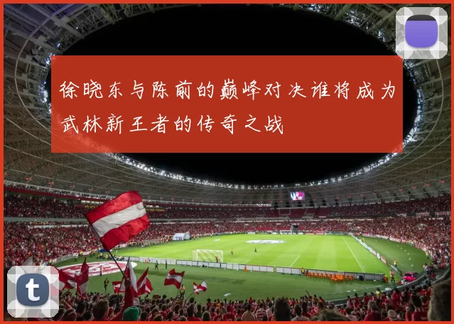 徐晓东与陈前的巅峰对决谁将成为武林新王者的传奇之战